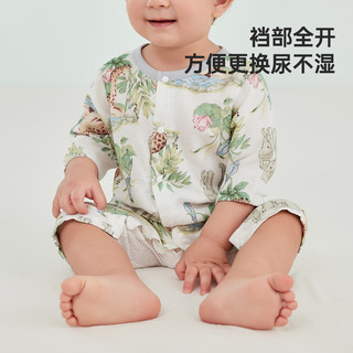 威尔贝鲁婴儿衣服夏季宝宝短袖纯棉连体衣包屁衣新生儿哈衣爬服2024夏 加州丛林 80