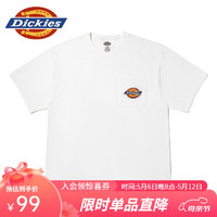 Dickies 帝客 商场同款工装灵感情侣小logo休闲短袖T恤DK011809 白色 XL