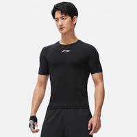 LI-NING 李寧 健身衣男士健身系列短袖夏季上衣彈力針織運動服