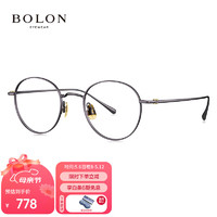 BOLON 暴龙 眼镜王俊凯同款圆框β钛光学镜女近视眼镜框男轻 BT1610B50