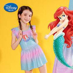 Disney 迪士尼 兒童泳衣女童夏寶寶小中大童女生可愛連體裙式速干2023新款