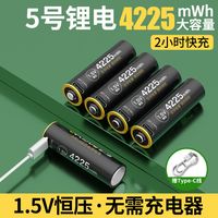 Delipow 德力普 USB1.5v锂电池五号充电电池大容量话筒鼠标5号KTV智能门锁