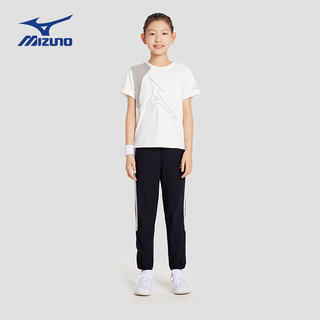 美津浓（MIZUNO）儿童夏季运动速干T恤男女童运动速干短袖透气轻薄凉感T1402 白色 130CM（50-65斤）