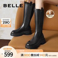 BeLLE 百丽 厚底骑士靴2023冬季新款女靴子厚底加绒长筒靴高长靴A2W1DDG3