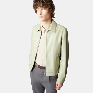 TOD'S2024春夏男士皮革宽松衬衫领男装外套 绿色 XS