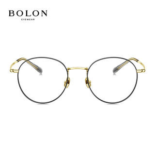 暴龙（BOLON）眼镜近视光学镜眼镜框可配度数 BT1578B12框+优可视变色1.60 B12-金色|整圈哑黑