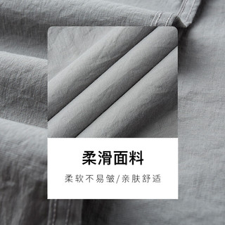 才子（TRIES）圆领短袖衬衫男2024夏季休闲套头衬衣潮   灰色 L(170/88A)