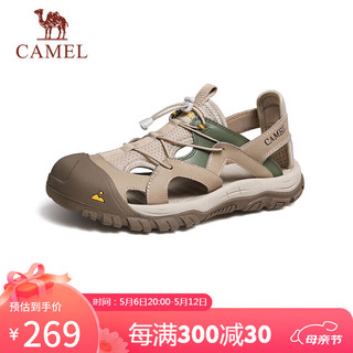 骆驼（CAMEL）透气网布疏水防撞包头城市户外运动凉鞋男 G14M396625 沙色 38 