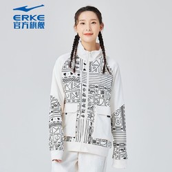 ERKE 鴻星爾克 中國鴻男女衛衣國潮設計民族風時尚上衣情侶休閑運動衛衣
