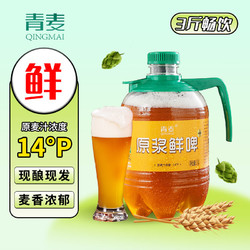 QINGMAI 青麦 大麦原浆鲜黄啤 1.5L