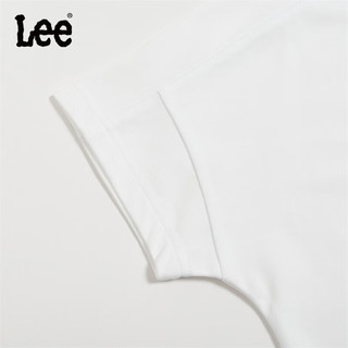 Lee儿童圆领短袖T恤2024夏季前胸印花宽松舒适纯棉上衣童装 月光白 120cm