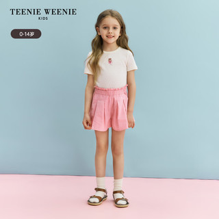 Teenie Weenie Kids小熊童装24夏款女童宝宝轻盈可爱舒适花苞裙裤 象牙白（大童） 110cm