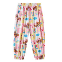 汪汪队立大功汪汪队童装儿童防蚊裤男童夏季薄款长裤女童小孩运动裤宝宝束脚裤 粉色0227 120CM