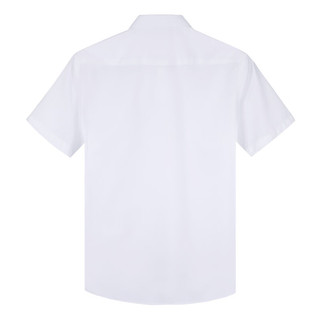 才子（TRIES）男士短袖衬衫莫代尔刺绣商务正装休闲衬衣职业纯色百搭上衣 白色 38(165/84A)