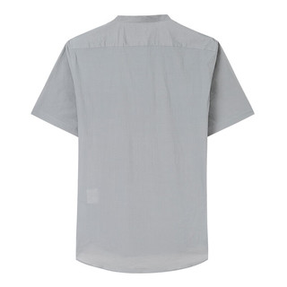 才子（TRIES）圆领短袖衬衫男2024夏季休闲套头衬衣潮   灰色 XL(175/92A)