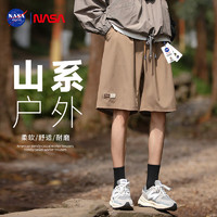 NASA GOOD 短裤男夏季青年潮牌纯色休闲宽松直筒运动大裤衩 卡其3XL