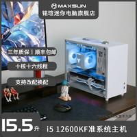 MAXSUN 铭瑄 i5 12600KF准系统主机无显卡迷你台式电脑整机游戏家用办公