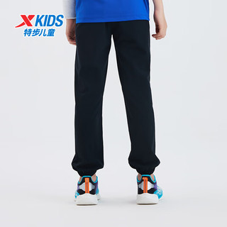 特步（XTEP）儿童童装夏季轻薄长裤弹力舒适防蚊裤运动裤子 纯正黑 130cm