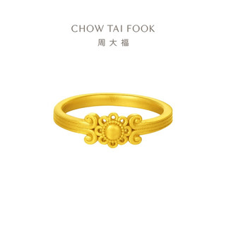 CHOW TAI FOOK 周大福 传承系列 F231100 女士如来敦煌黄金戒指 17号 5.1g