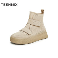 TEENMIX 天美意 冬商场同款厚底雪地靴女休闲靴CPP41DD3 浅灰色（绒里） 37