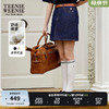 Teenie Weenie小熊女装2024新款夏季美式直筒高腰牛仔短裙半身裙子