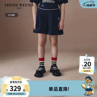 Teenie Weenie Kids小熊童装24夏季女童美式运动风休闲短裤 藏青色 120cm