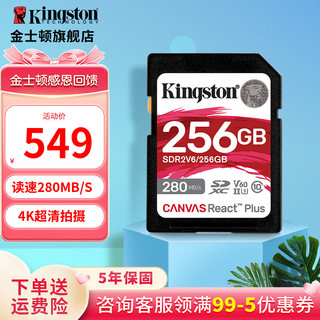 Kingston 金士顿 SD卡相机内存卡单反微单相机存储卡 v60 256GB