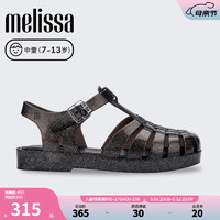 Melissa梅丽莎时尚织儿童果冻罗马包头凉鞋33521 闪耀黑色 33