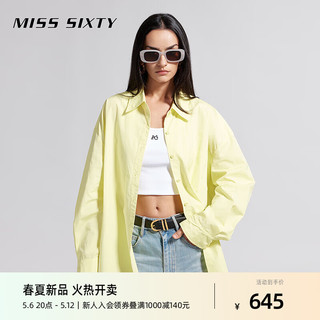 MISS SIXTY2024夏季衬衫女运动休闲风百搭上衣纯色长袖简约 黄色 L
