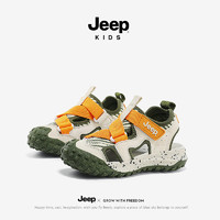 Jeep 吉普 夏季兒童軟底防滑魔術貼包頭涼鞋
