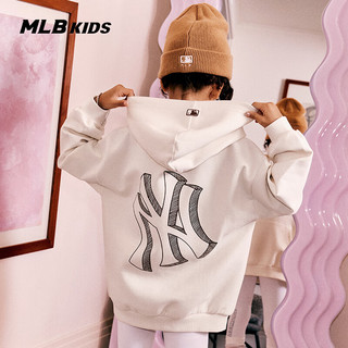 MLB儿童官方男女童时尚队标连帽衫宽松休闲洋气卫衣春季新款