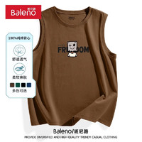 班尼路美式复古马甲休闲时尚夏季新款纯棉透气吸汗运动宽松潮流打底衫 【纯棉】-