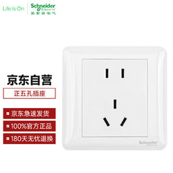 Schneider Electric 施耐德电气 施耐德（Schneider）插座面板 畅意PLUS白色86型新国标五孔插座  暗装明装墙壁电源插座二三插 单只装