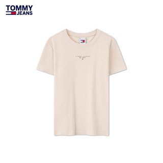 TOMMY JEANS【美式休闲】24新款春夏女装纯棉平纹针织净色刺绣T恤17828