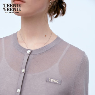Teenie Weenie小熊2024新款夏装轻薄微透空调针织开衫毛衣外套女装