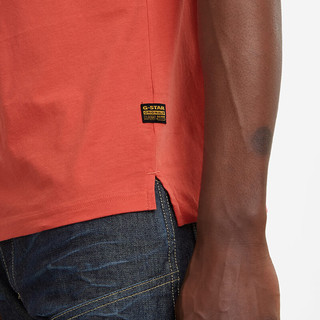 G-STAR RAW2024夏季男士高端t恤短袖Nifous圆领潮流纯棉打底衫D24449 橙红色 L