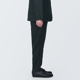 无印良品（MUJI）男式 麻 锥形裤 男士长裤子夏季款 休闲裤 AE0XUA4S 黑色 L (175/88A)
