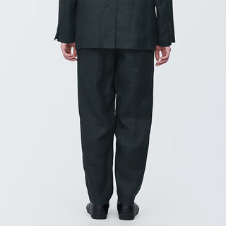 无印良品（MUJI）男式 麻 锥形裤 男士长裤子夏季款 休闲裤 AE0XUA4S 黑色 L (175/88A)