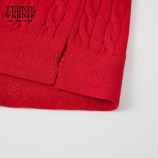 Teenie Weenie【明星同款】小熊2024年夏季短袖针织薄款上衣女 红色 170/L