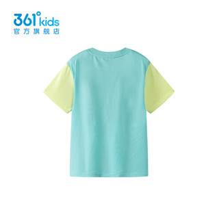 361°361度童装男童短袖针织衫2024年夏季小童短袖 阿鲁巴蓝 110cm