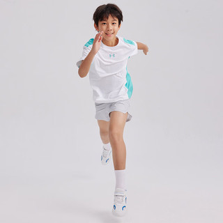 安德玛 童装儿童运动T恤透气亲肤吸湿排汗男女童运动短袖T恤 白色 150cm