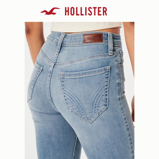 HOLLISTER24春夏修身高腰浅色水洗喇叭牛仔裤 女 358395-1 浅色中间色水洗 4 (165/68A)