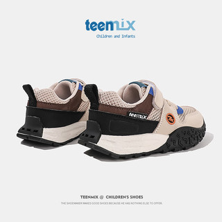 天美意（TEENMIX）天美意童鞋儿童运动鞋2024夏季女童透气阿甘网鞋小孩休闲鞋潮 米色 单层  29码