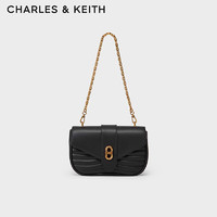 CHARLES & KEITH CHARLES&KEITH;金属扣饰链条单肩包女腋下包小方包包女包女士CK2-80151129 Black黑色 S