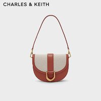 CHARLES & KEITH CHARLES&KEITH;中号复古马蹄扣Gabine马鞍包单肩腋下包包女包女士CK2-80781628-2 Brick砖色 M