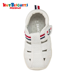 MIKIHOUSE HOTBISCUITS 清爽夏日二段学步凉鞋鞋底有排水小孔设计 白色 内长13.5cm (适合脚长13cm)