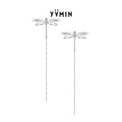 YVMIN 尤目 蜻蜓长流苏925纯银耳环女款小众设计感耳线