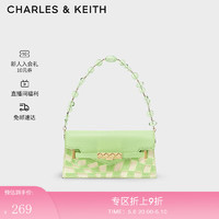 CHARLES & KEITH CHARLES&KEITHCK2-20781836女士拼色棋盘格手提斜挎包 Mint Green薄荷绿色 S