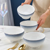 洁雅杰陶瓷面碗家用大号碗北欧风釉下彩6英寸大碗 米饭碗只装永恒之蓝