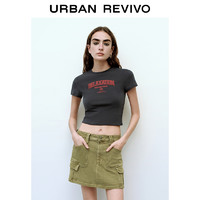 UR 2024夏季新款女装潮酷街头撞色字母印花短袖T恤UWV440165
